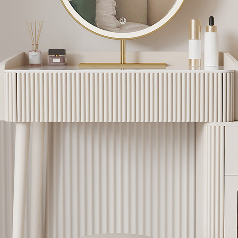 Tavolo da vanità in ardesia sgabello set da vanità bianco con specchio delle luci