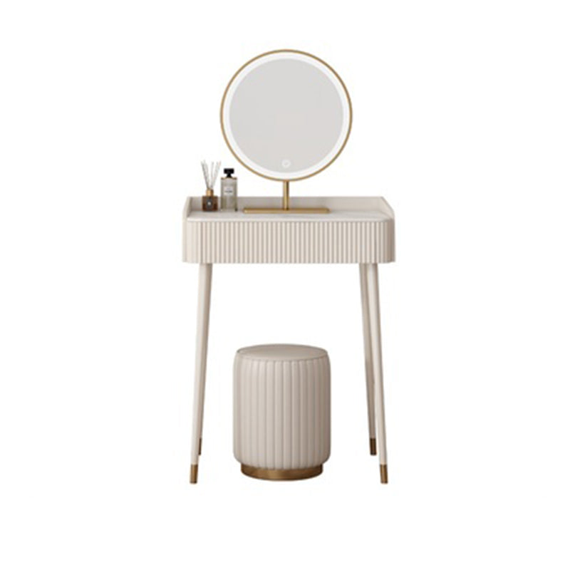 Tavolo da vanità in ardesia sgabello set da vanità bianco con specchio delle luci