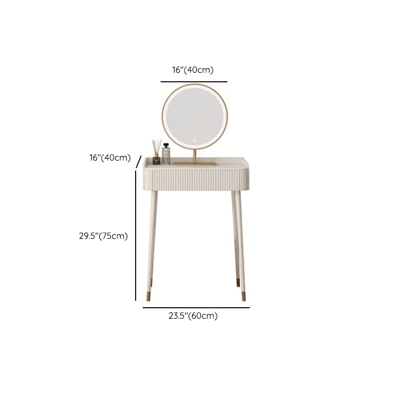 Tavolo da vanità in ardesia sgabello set da vanità bianco con specchio delle luci