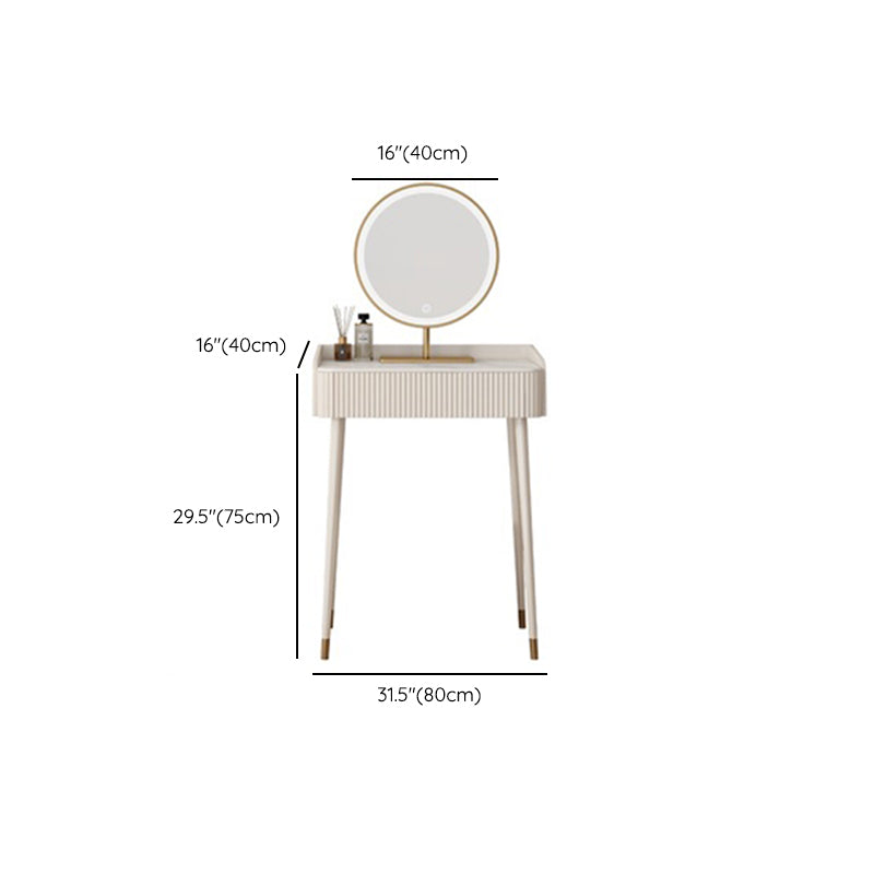 Tavolo da vanità in ardesia sgabello set da vanità bianco con specchio delle luci