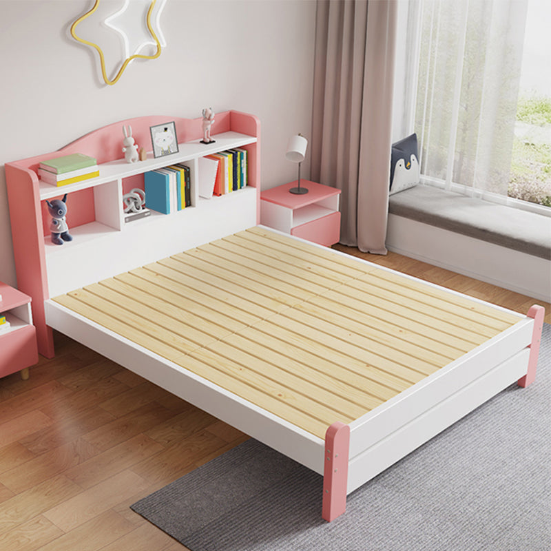 La estantería moderna de la cama de madera maciza incluida la cama con cabecera para el dormitorio