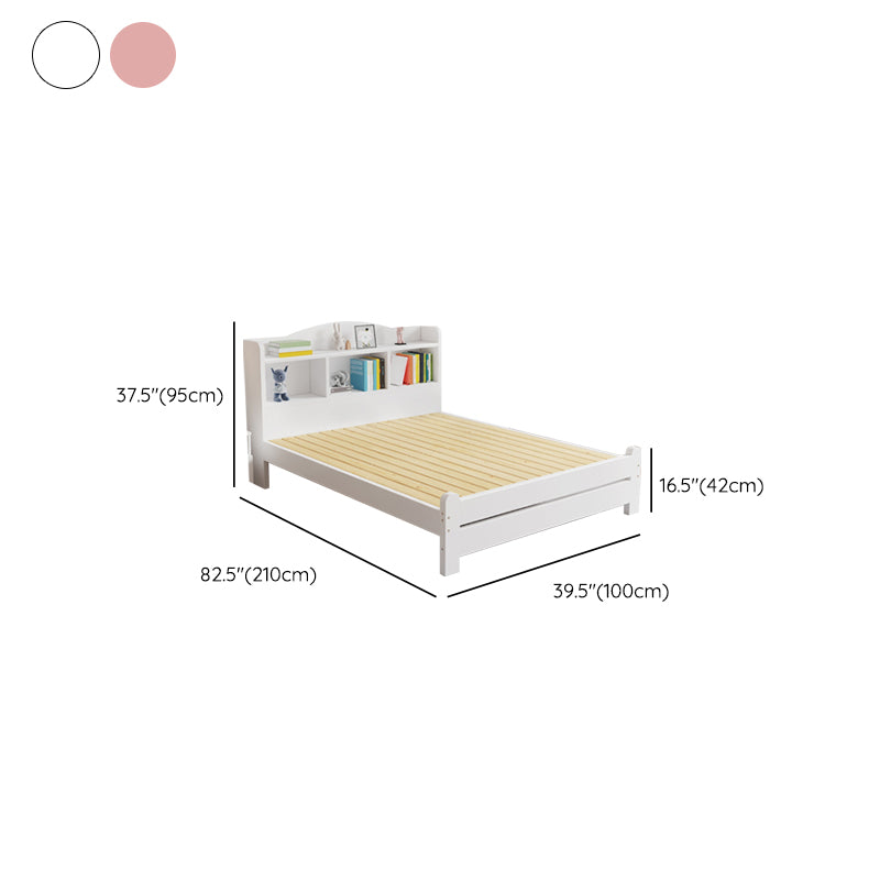 La estantería moderna de la cama de madera maciza incluida la cama con cabecera para el dormitorio