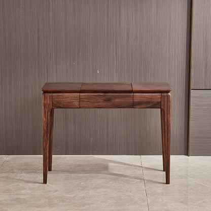 2 Drawer & Jewelry Vanity Desk Brown Wood Makeup Vanity Desk Makeup Vanity Clearhalo 'Bedroom Furniture' 'furn' 'furn_makeup_vanities' 'Furniture' 'Makeup Vanities' 'makeup_vanities' 6620949