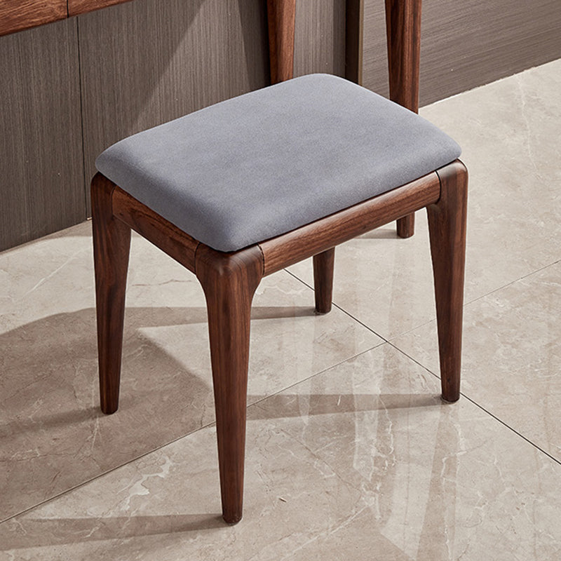 2 Drawer & Jewelry Vanity Desk Brown Wood Makeup Vanity Desk Clearhalo 'Bedroom Furniture' 'furn' 'furn_makeup_vanities' 'Furniture' 'Makeup Vanities' 'makeup_vanities' 6620961