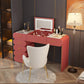 Flip Single Mirror Dresser Stone Top Vanity Desk with 6 Drawers