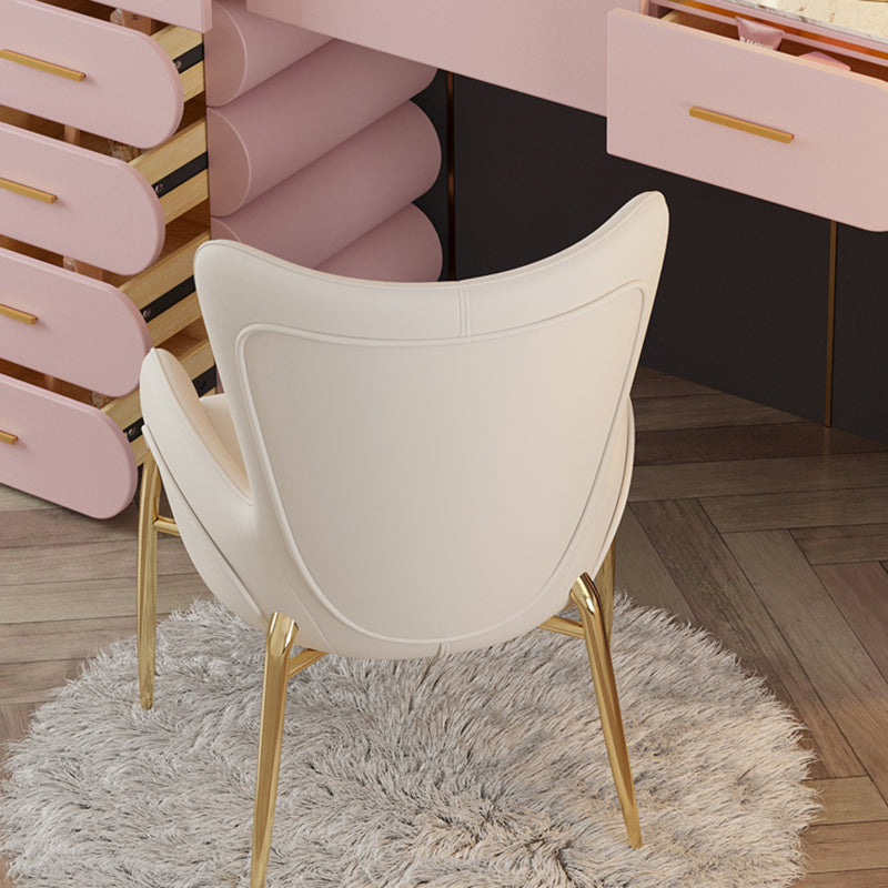 Flip Single Mirror Dresser Stone Top Vanity Desk with 6 Drawers