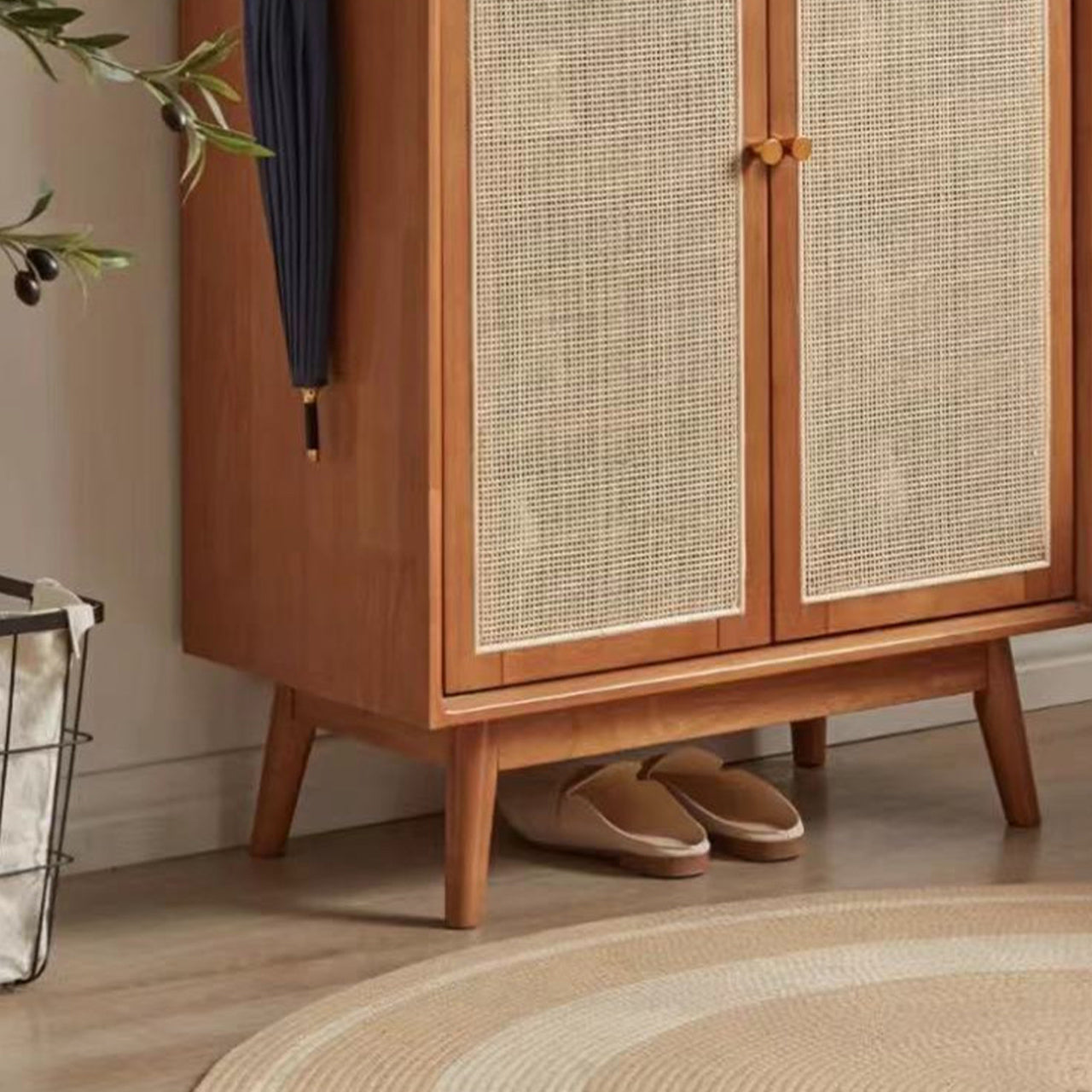 Mid-Century Modern Rectangle Storage Cabinet Natural Finish Accent Cabinet Clearhalo 'Cabinets & Chests' 'cabinets_chests' 'furn' 'furn_cabinets_chests' 'Furniture' 'Living Room Furniture' 6620988