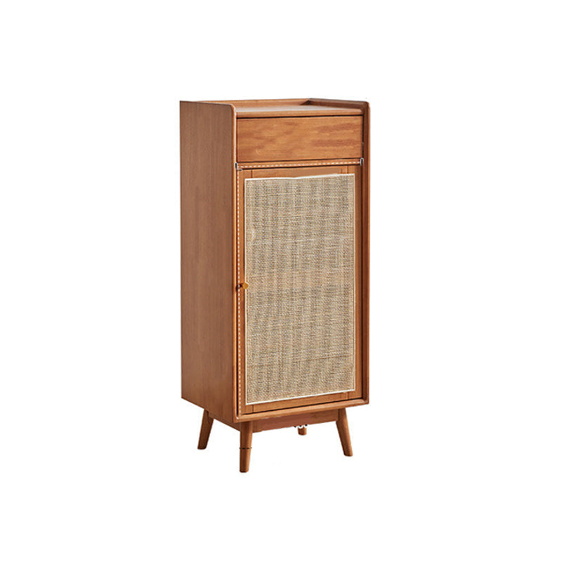 Mid-Century Modern Rectangle Storage Cabinet Natural Finish Accent Cabinet 15.7"L x 13.8"W x 43.3"H Clearhalo 'Cabinets & Chests' 'cabinets_chests' 'furn' 'furn_cabinets_chests' 'Furniture' 'Living Room Furniture' 6620991