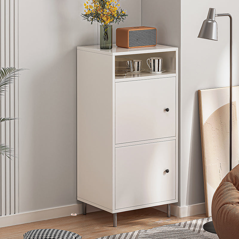 Knobs Storage Cabinet Square Straight Legs Wood Chest With Doors 15.7"L x 13.4"W x 42.1"H White 2 Clearhalo 'Cabinets & Chests' 'cabinets_chests' 'furn' 'furn_cabinets_chests' 'Furniture' 'Living Room Furniture' 6621000
