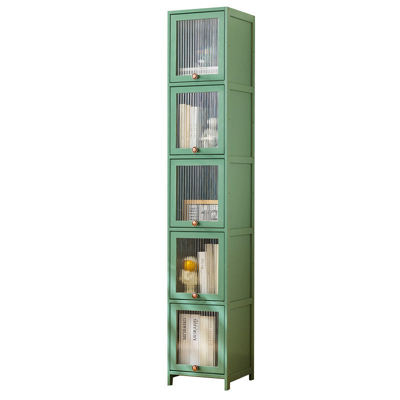 Mid-Century Modern Accent Cabinet Rectangle Straight Legs Storage Cabinet 12"L x 13"W x 68"H Green Clearhalo 'Cabinets & Chests' 'cabinets_chests' 'furn' 'furn_cabinets_chests' 'Furniture' 'Living Room Furniture' 6621071
