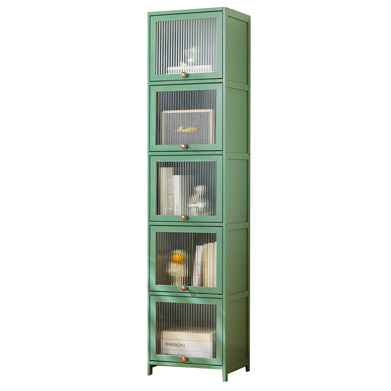 Mid-Century Modern Accent Cabinet Rectangle Straight Legs Storage Cabinet 16"L x 13"W x 68"H Green Clearhalo 'Cabinets & Chests' 'cabinets_chests' 'furn' 'furn_cabinets_chests' 'Furniture' 'Living Room Furniture' 6621072