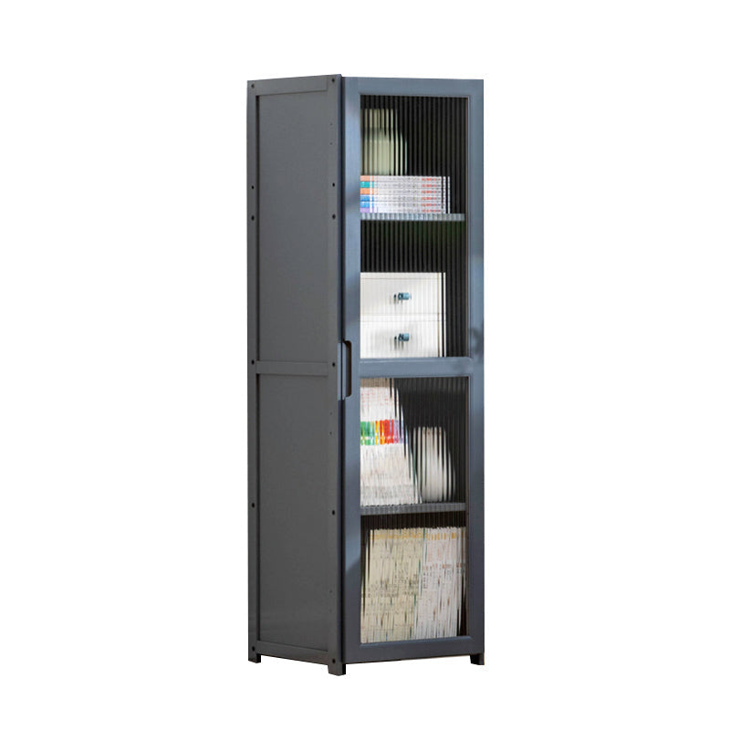 Mid-Century Modern Accent Cabinet Rectangle Straight Legs Storage Cabinet 12"L x 12"W x 39.5"H Grey Clearhalo 'Cabinets & Chests' 'cabinets_chests' 'furn' 'furn_cabinets_chests' 'Furniture' 'Living Room Furniture' 6621076