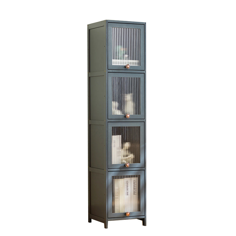 Mid-Century Modern Accent Cabinet Rectangle Straight Legs Storage Cabinet 12"L x 13"W x 55"H Grey Clearhalo 'Cabinets & Chests' 'cabinets_chests' 'furn' 'furn_cabinets_chests' 'Furniture' 'Living Room Furniture' 6621085