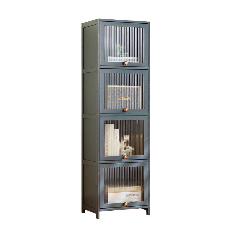 Mid-Century Modern Accent Cabinet Rectangle Straight Legs Storage Cabinet 16"L x 13"W x 55"H Grey Clearhalo 'Cabinets & Chests' 'cabinets_chests' 'furn' 'furn_cabinets_chests' 'Furniture' 'Living Room Furniture' 6621086