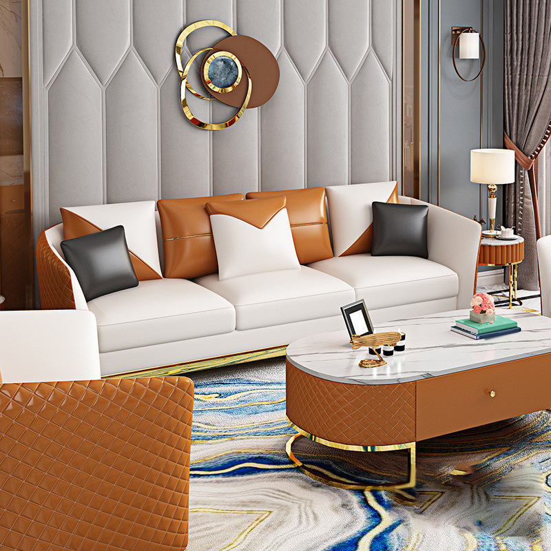 Cuscini di divano braccio smoking glam divano in pelle genuina con gambe