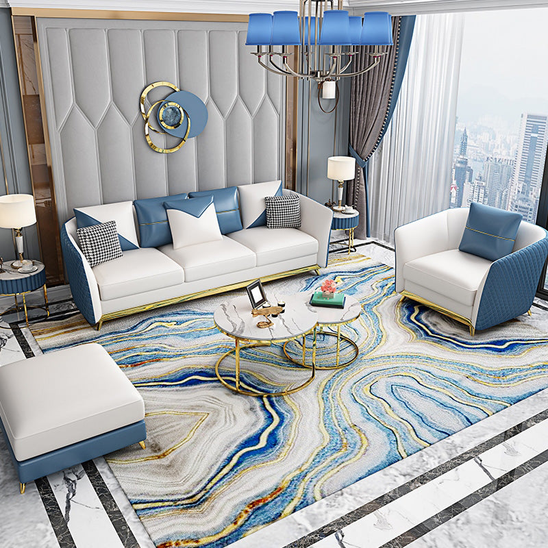 Cuscini di divano braccio smoking glam divano in pelle genuina con gambe