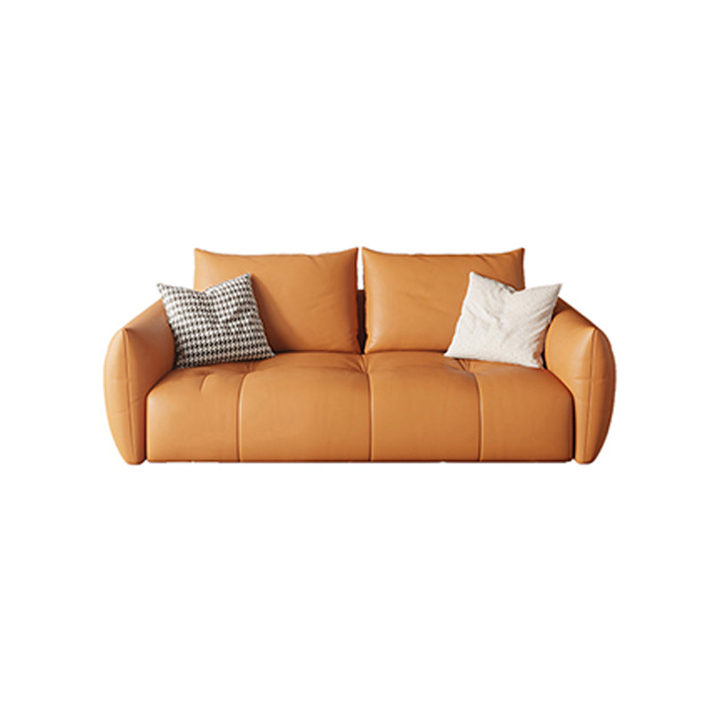 32"H Mid-Century Modern Sectional Sofa Leather Stain-Resistant Sleeper Sectional 75"L x 39"W x 32"H Tech Cloth Horizontal Clearhalo 'furn' 'furn_sectionals' 'Furniture' 'Living Room Furniture' 'Sectionals' 6621152