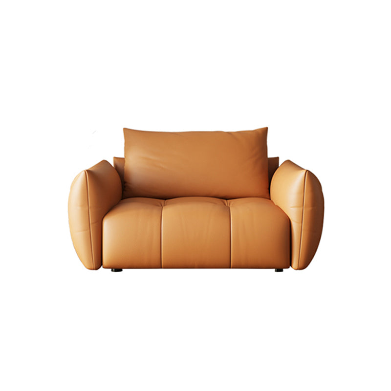 32"H Mid-Century Modern Sectional Sofa Leather Stain-Resistant Sleeper Sectional 43"L x 39"W x 32"H Tech Cloth Horizontal Clearhalo 'furn' 'furn_sectionals' 'Furniture' 'Living Room Furniture' 'Sectionals' 6621162