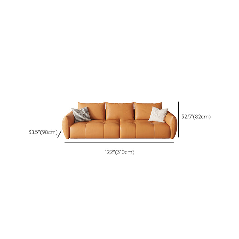 32"H Mid-Century Modern Sectional Sofa Leather Stain-Resistant Sleeper Sectional Clearhalo 'furn' 'furn_sectionals' 'Furniture' 'Living Room Furniture' 'Sectionals' 6621170