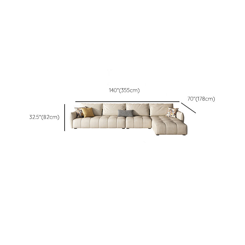 32"H Mid-Century Modern Sectional Sofa Leather Stain-Resistant Sleeper Sectional Clearhalo 'furn' 'furn_sectionals' 'Furniture' 'Living Room Furniture' 'Sectionals' 6621179