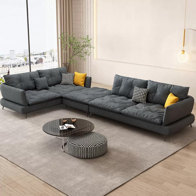 Sofá de la sala escandinava Sofá Cophos de brazo acampanado asiento de tela