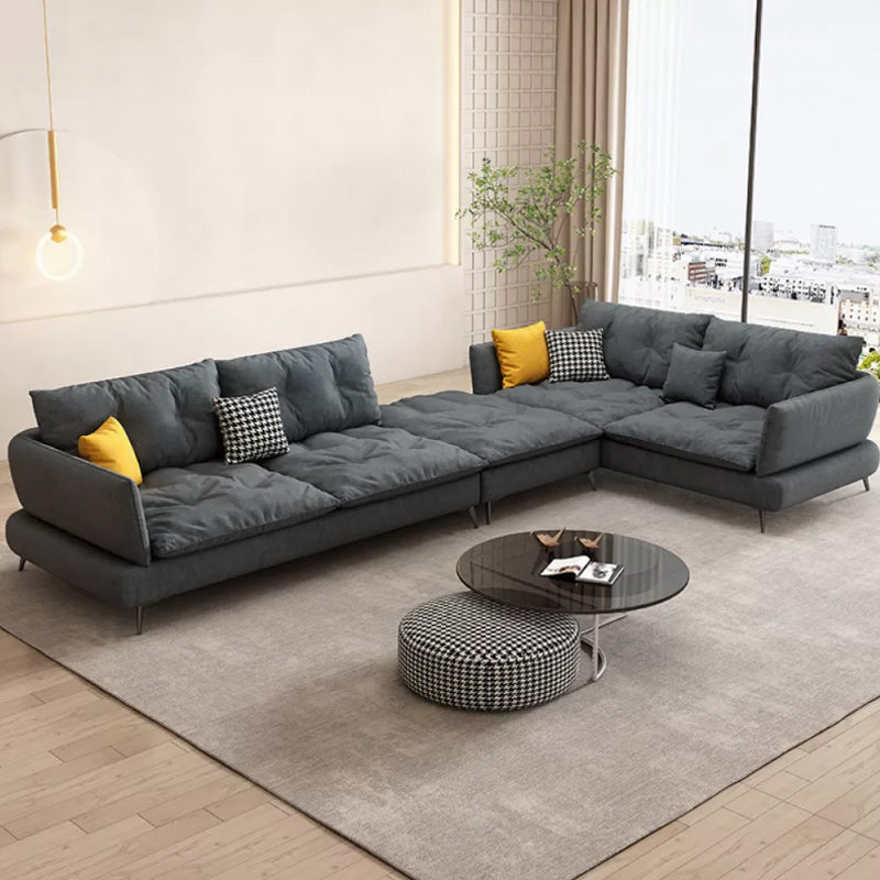 Sofá de la sala escandinava Sofá Cophos de brazo acampanado asiento de tela