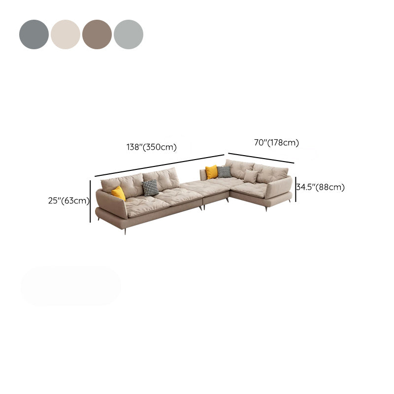 Sofá de la sala escandinava Sofá Cophos de brazo acampanado asiento de tela
