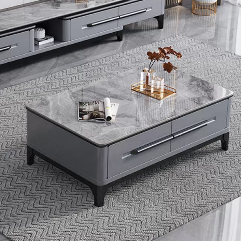 Contemporary Slate Coffee Table Single Rectangle Coffee Table with Storage Light Gray Clearhalo 'Coffee & Accent Tables' 'Coffee Tables' 'coffee_tables' 'furn' 'furn_coffee_tables' 'Furniture' 'Living Room Furniture' 6621267