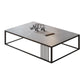 Contemporary Slate Frame Coffee Table Standard Single Cocktail Table