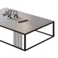 Contemporary Slate Frame Coffee Table Standard Single Cocktail Table