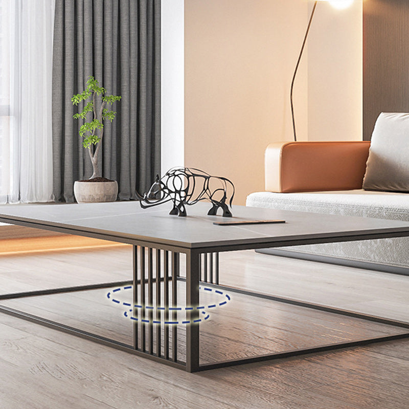 Contemporary Slate Frame Coffee Table Standard Single Cocktail Table