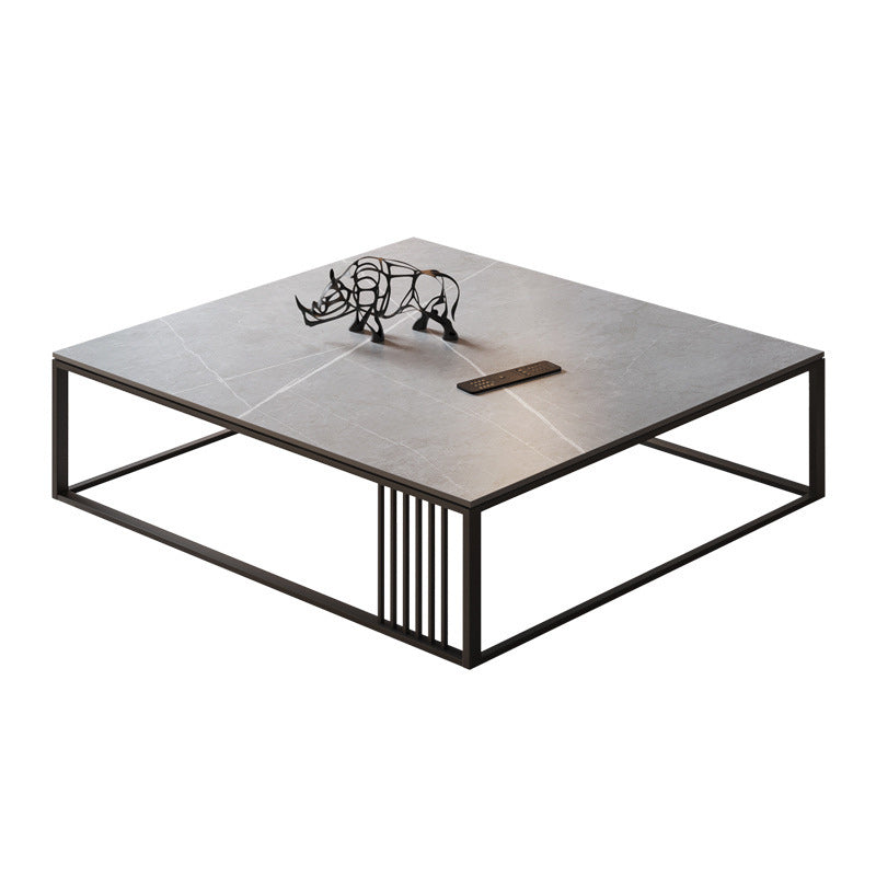 Contemporary Slate Frame Coffee Table Standard Single Cocktail Table