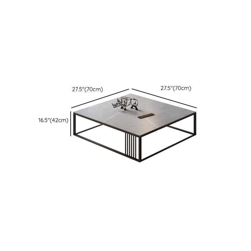 Contemporary Slate Frame Coffee Table Standard Single Cocktail Table