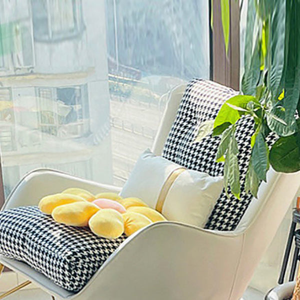 Magnifique chaise à bascule Fauve-chaise intérieure en cuir avec oreiller amovible