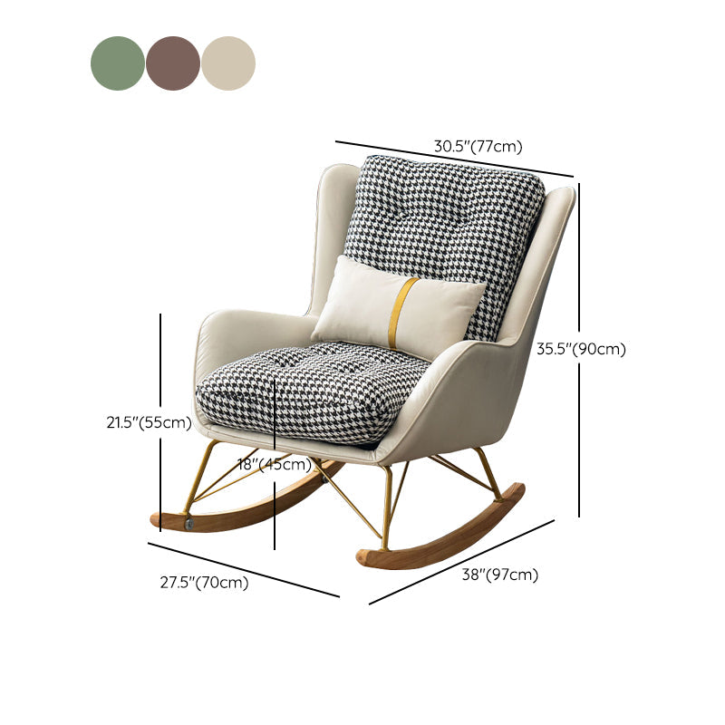 Magnifique chaise à bascule Fauve-chaise intérieure en cuir avec oreiller amovible