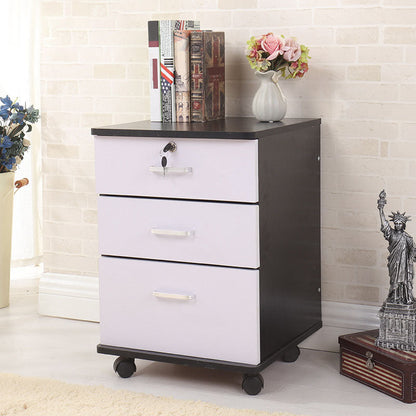 Locking Drawers File Cabinet Vertical Contemporary Wood File Cabinet 16"L x 16"W x 22"H Black-White Clearhalo 'Filing Cabinets' 'filling_cabinets' 'furn' 'furn_filling_cabinets' 'Furniture' 'Office Furniture' 6622074