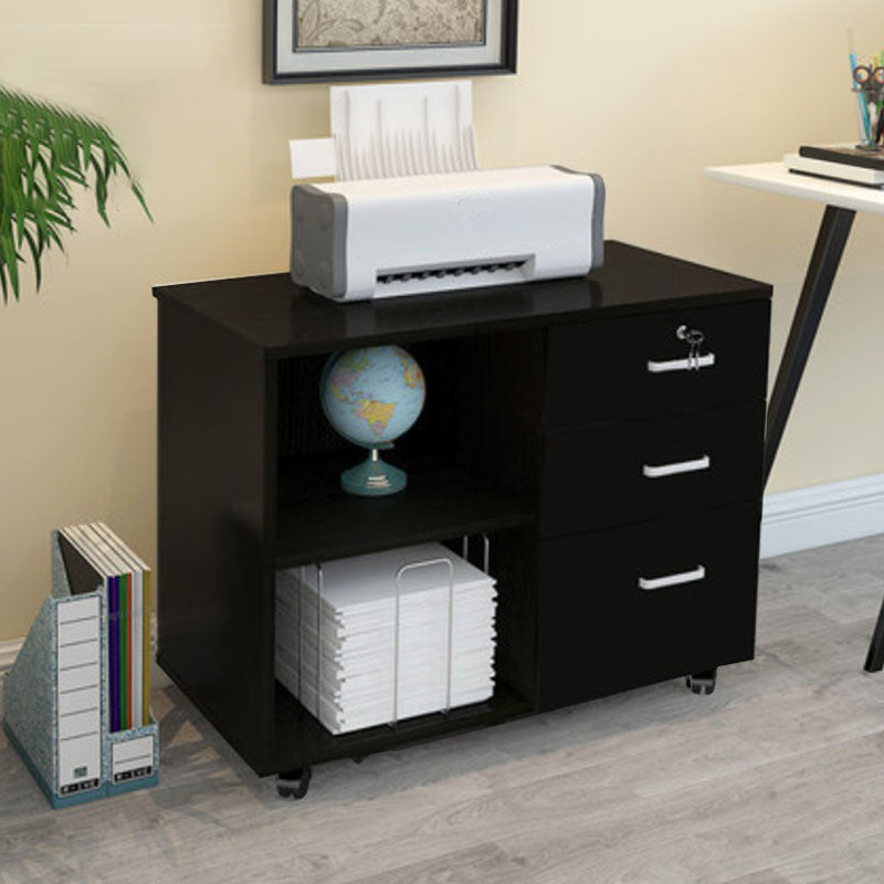 Locking Drawers File Cabinet Vertical Contemporary Wood File Cabinet 27.5"L x 16"W x 22"H Black Clearhalo 'Filing Cabinets' 'filling_cabinets' 'furn' 'furn_filling_cabinets' 'Furniture' 'Office Furniture' 6622076