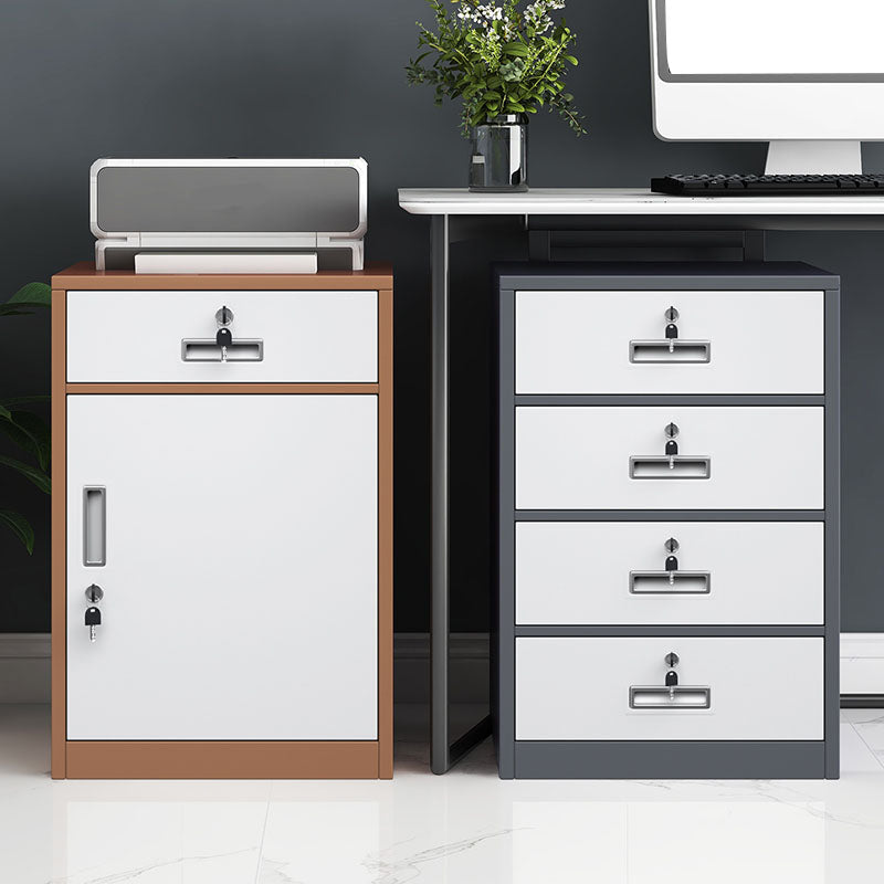 Contemporary File Cabinet Steel Frame Fireproof Vertical File Cabinet with Lock Clearhalo 'Filing Cabinets' 'filling_cabinets' 'furn' 'furn_filling_cabinets' 'Furniture' 'Office Furniture' 6622097
