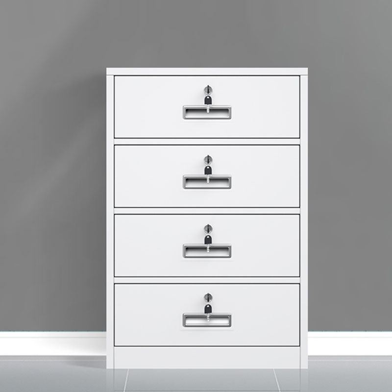 Contemporary File Cabinet Steel Frame Fireproof Vertical File Cabinet with Lock White 4 Clearhalo 'Filing Cabinets' 'filling_cabinets' 'furn' 'furn_filling_cabinets' 'Furniture' 'Office Furniture' 6622102