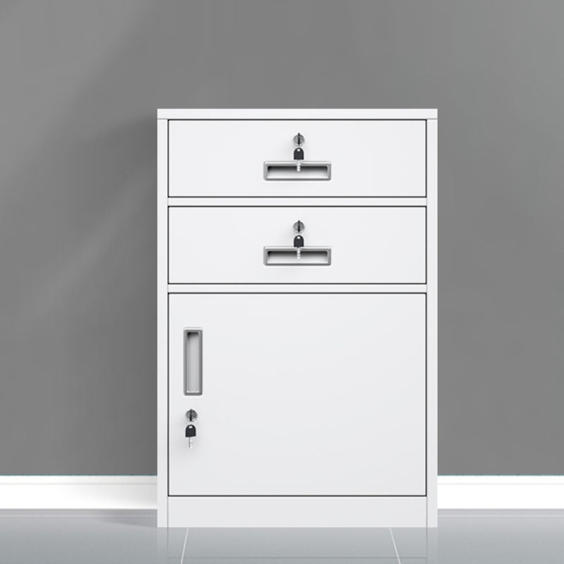 Contemporary File Cabinet Steel Frame Fireproof Vertical File Cabinet with Lock White 2 Clearhalo 'Filing Cabinets' 'filling_cabinets' 'furn' 'furn_filling_cabinets' 'Furniture' 'Office Furniture' 6622106