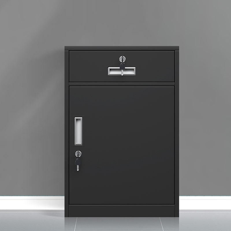 Contemporary File Cabinet Steel Frame Fireproof Vertical File Cabinet with Lock Black 1 Clearhalo 'Filing Cabinets' 'filling_cabinets' 'furn' 'furn_filling_cabinets' 'Furniture' 'Office Furniture' 6622108