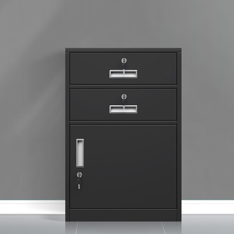 Contemporary File Cabinet Steel Frame Fireproof Vertical File Cabinet with Lock Black 2 Clearhalo 'Filing Cabinets' 'filling_cabinets' 'furn' 'furn_filling_cabinets' 'Furniture' 'Office Furniture' 6622110