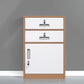 Contemporary File Cabinet Steel Frame Fireproof Vertical File Cabinet with Lock Coffee-White 2 Clearhalo 'Filing Cabinets' 'filling_cabinets' 'furn' 'furn_filling_cabinets' 'Furniture' 'Office Furniture' 6622114
