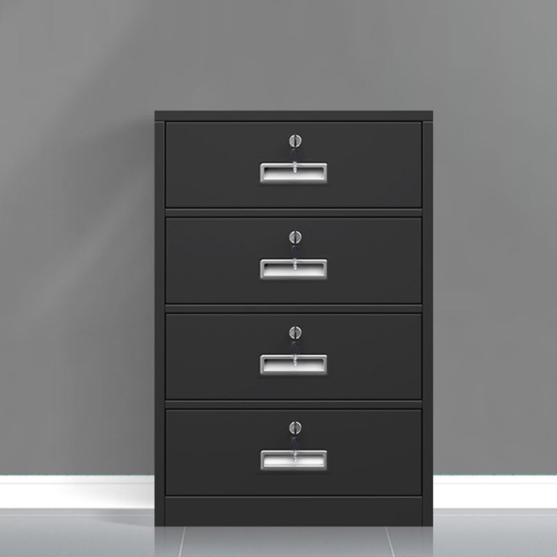 Contemporary File Cabinet Steel Frame Fireproof Vertical File Cabinet with Lock Black 4 Clearhalo 'Filing Cabinets' 'filling_cabinets' 'furn' 'furn_filling_cabinets' 'Furniture' 'Office Furniture' 6622115