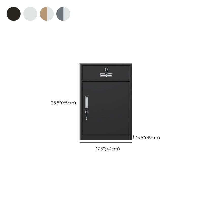 Contemporary File Cabinet Steel Frame Fireproof Vertical File Cabinet with Lock Clearhalo 'Filing Cabinets' 'filling_cabinets' 'furn' 'furn_filling_cabinets' 'Furniture' 'Office Furniture' 6622116