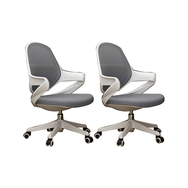 Modern Desk Chair Adjustable Seat Height Fixed Arms Office Chair with Wheels 2 Piece Set Clearhalo 'furn' 'furn_office_chair' 'Furniture' 'Office Chairs' 'Office Furniture' 'office_chair' 6622567