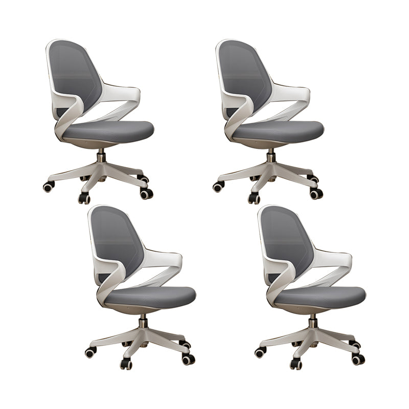 Modern Desk Chair Adjustable Seat Height Fixed Arms Office Chair with Wheels 4 Piece Set Clearhalo 'furn' 'furn_office_chair' 'Furniture' 'Office Chairs' 'Office Furniture' 'office_chair' 6622569