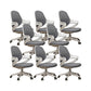 Modern Desk Chair Adjustable Seat Height Fixed Arms Office Chair with Wheels 8 Piece Set Clearhalo 'furn' 'furn_office_chair' 'Furniture' 'Office Chairs' 'Office Furniture' 'office_chair' 6622573