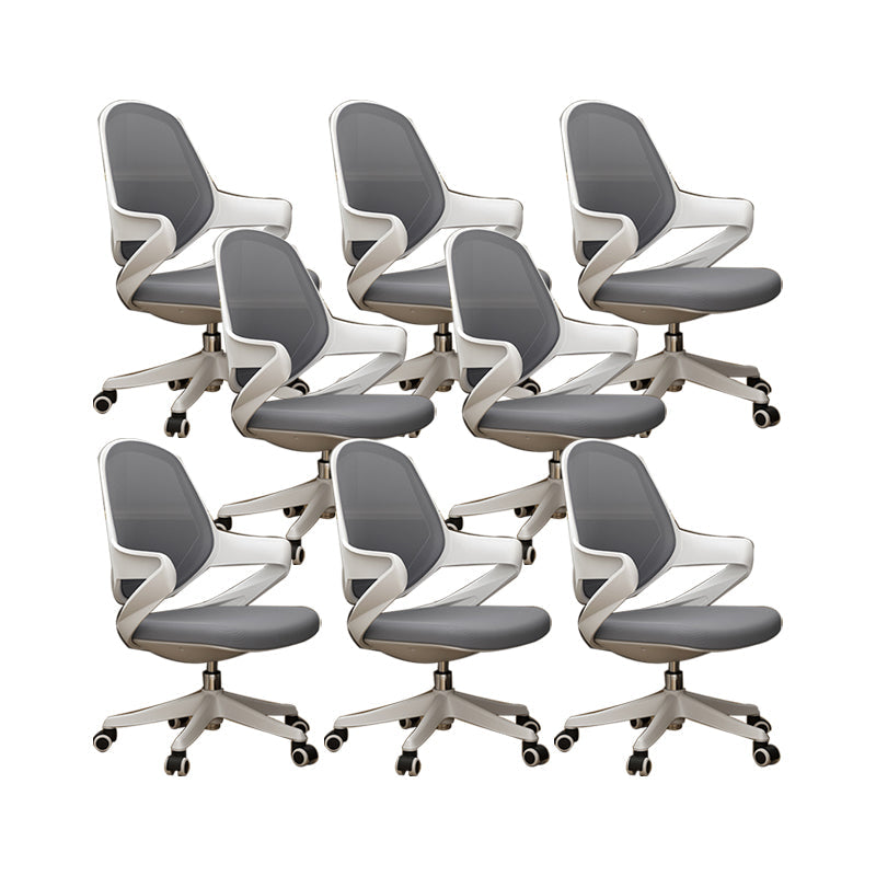 Modern Desk Chair Adjustable Seat Height Fixed Arms Office Chair with Wheels 8 Piece Set Clearhalo 'furn' 'furn_office_chair' 'Furniture' 'Office Chairs' 'Office Furniture' 'office_chair' 6622573