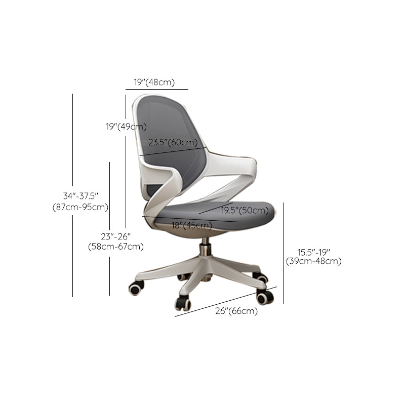 Modern Desk Chair Adjustable Seat Height Fixed Arms Office Chair with Wheels Clearhalo 'furn' 'furn_office_chair' 'Furniture' 'Office Chairs' 'Office Furniture' 'office_chair' 6622580
